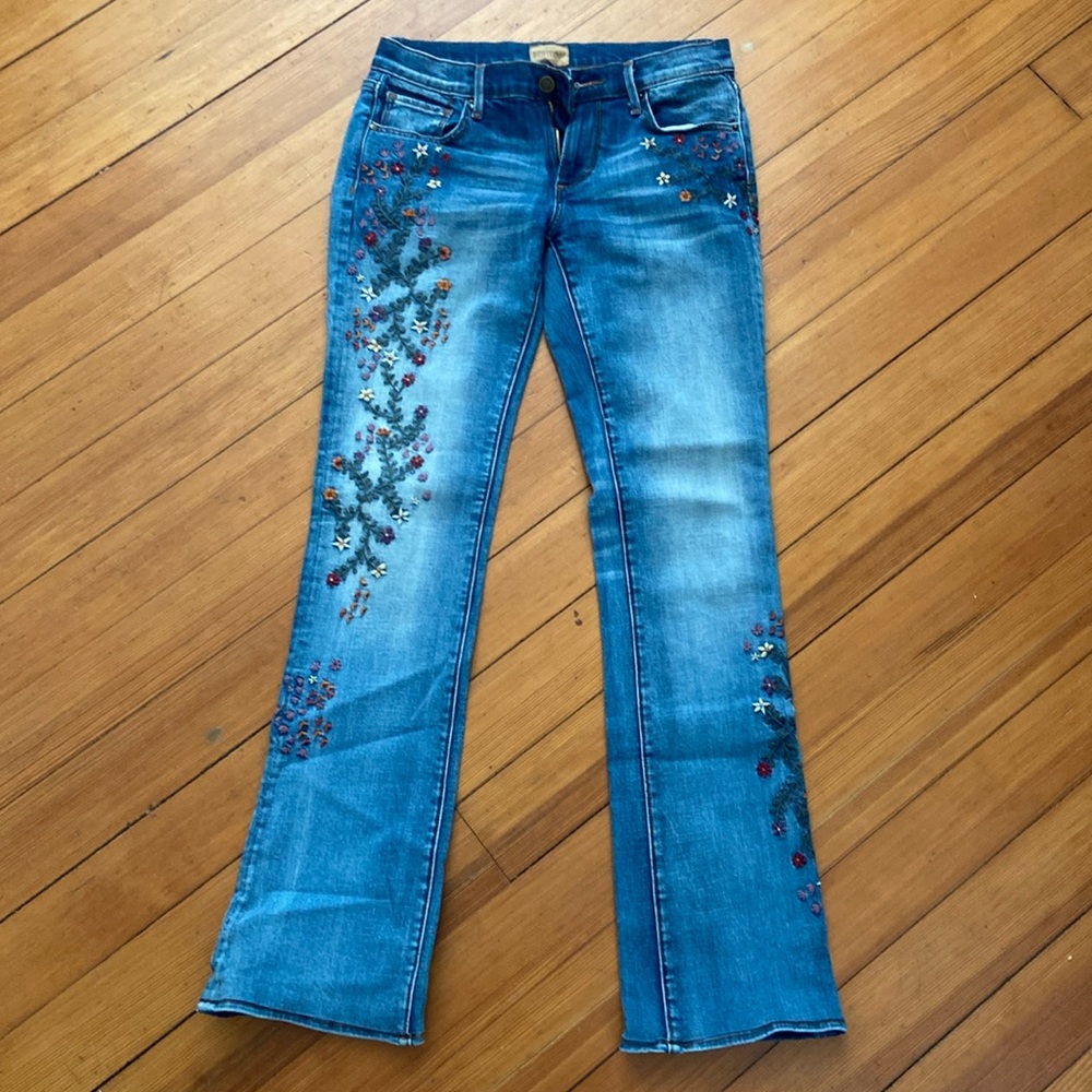 Driftwood flare boot leg blue jeans (size 26), vintage flower print